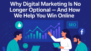 Illustration showing the importance of digital marketing for business growth in 2025