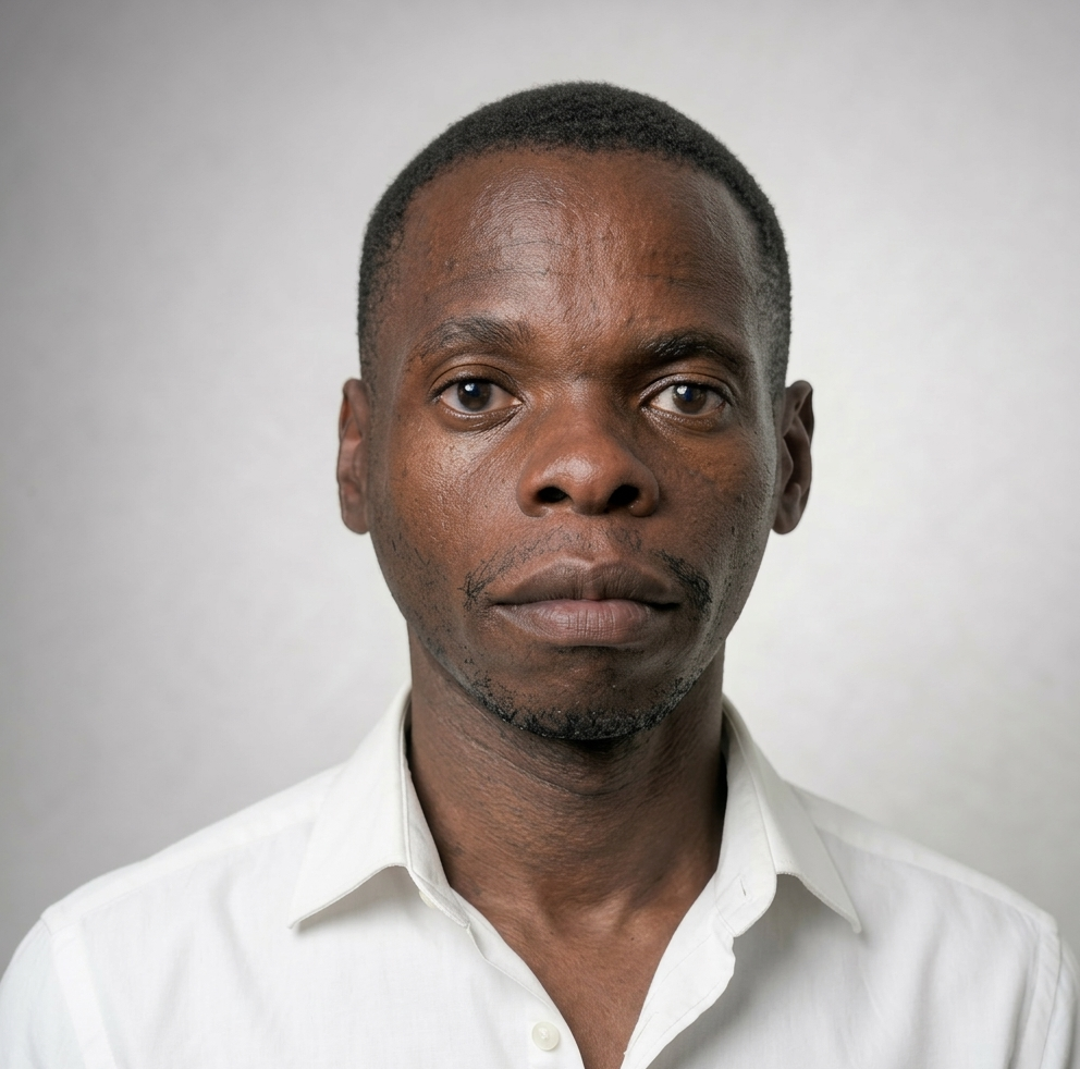 Headshot of Nokuthula Letter B Mushango, founder of YethuMarketing, wearing a crisp white shirt against a clean studio background. He is a performance marketing specialist focused on Google and Meta Ads.